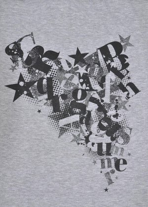 Комплект с шортами "ЗВЕЗДА" (серый №3) печать с эффектом мерцания