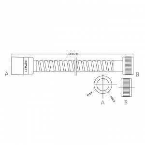 Шланг душевой Lemark LE8029S, 80 см