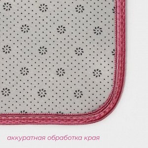 Коврики для ванной и туалета Доляна «Пушистик», 2 шт., 38x40 см, 40x60 см, бордовые