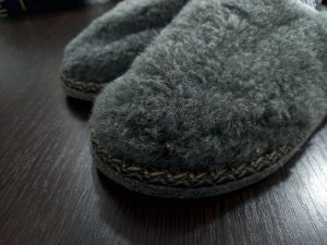 Обувь женская домашняя тапочки закрытые с пяткой комбинированные из шерсти цвета выбирайте при оформлении заказа