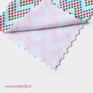 Салфетка для уборки Доляна «С Новым Годом», 5 шт, 220 г/м?, 30?30 см, микрофибра, МИКС