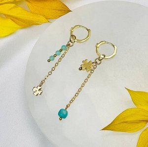 Серьги длинные из Амазонита