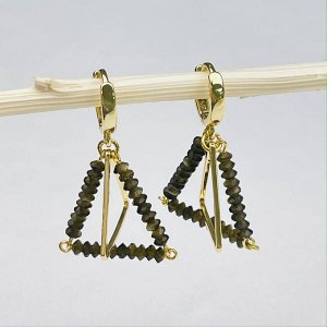 Серьги из золотистого Обсидиана