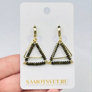 Серьги из золотистого Обсидиана