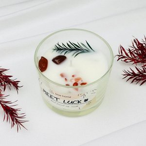 Свеча с натуральными камнями Яшмы "Привлеки удачу"