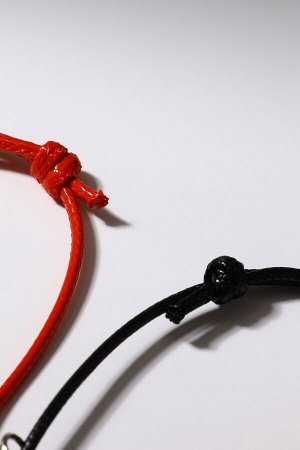 Браслеты парные «Неразлучники» на магните, шары со звездой, чёрно-красные, d=6 см
