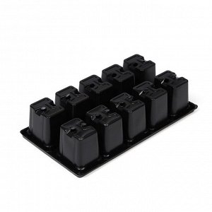 Кассета для рассады Greengo на 10 ячеек, по 100 мл, пластиковая, чёрная, 25x14x5 см