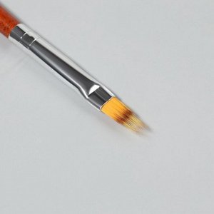 Кисть для дизайна ногтей «Градиент», 19 см, ворс 5x12 мм, коричневая