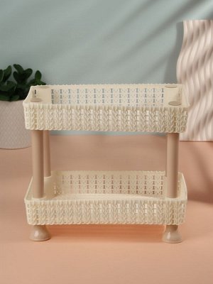 Органайзер для хранения косметики, двухуровневый, 24x15x20 см, МИКС