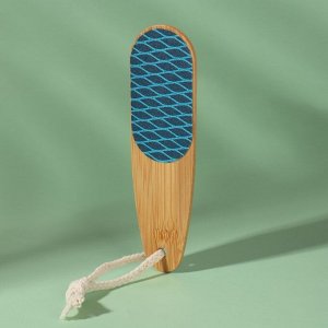 Пилка для пяток «BAMBOO», наждачная, двусторонняя, с подвесом, 18 см, бамбуковая