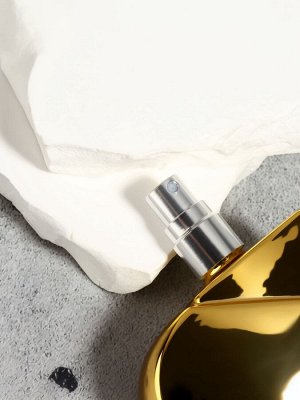 Флакон для парфюма «Сердце», стеклянный, с распылителем, 25 мл, золотистый