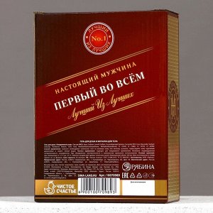 Подарочный набор ЧИСТОЕ СЧАСТЬЕ «23 февраля: Первый во всём»: гель для душа виски 250 мл и мочалка для тела