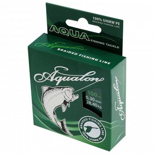 Леска плетёная Aqua Aqualon Dark-Green, d=0,30 мм, 100 м, нагрузка 28,4 кг