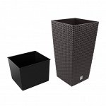 Кашпо для цветов RATO SQUARE DRTS400-440U венге 2 предмета 37 и 91.5л