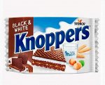 ВАФЕЛЬНОЕ ПЕЧЕНЬЕ STORCK KNOPPERS BLACK &amp; WHITE С ШОКОЛАДНОЙ И МОЛОЧНОЙ НАЧИНКОЙ, 25 Г