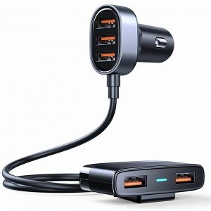 Зарядное устройство в прикуриватель Joyroom USB Car Charger, 12/24В, 5xUSB (5В, 3.1/6.3А), кабель 150см, арт. JR-CL03