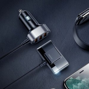 Зарядное устройство в прикуриватель Joyroom USB Car Charger, 12/24В, 5xUSB (5В, 3.1/6.3А), кабель 150см, арт. JR-CL03