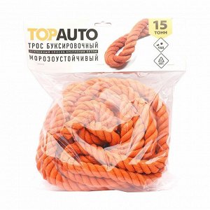 Трос буксировочный TOP AUTO, канат, скобы, нагрузка до 15т, длина 6м, арт. 1562КАП