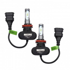 Лампа светодиодная Masuma LED H11 (PGJ19-2, T11), 12/24В, 18Вт (соответствует 55Вт), 6000К, комплект 2 шт, арт. L620