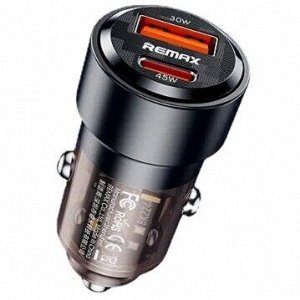 Зарядное устройство в прикуриватель Remax Walking Fast Car Charger, 12/24В, 1xUSB (5В/3А–12В/2.5А), 1xUSB Type-C (5В/3А–20В/2.25А), 75Вт, с функциями Power Delivery и Quick Charge, арт. RCC360