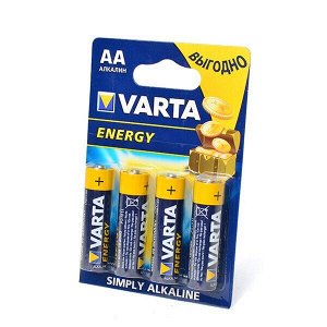 Батарейка щелочная Varta Energy, AA (LR6), 1.5В, 4 шт, арт. 4106229414