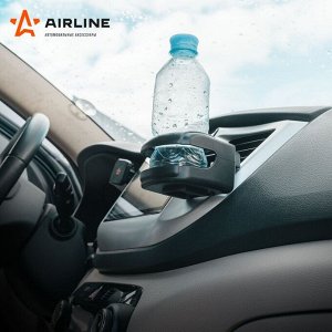 Подстаканник Airline, в дефлектор / на присоске, чёрный, арт. ACH-D-002