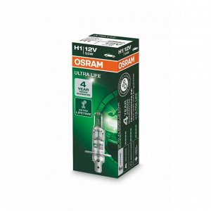 Лампа галогенная Osram Ultra Life H1 (P14.5s, T8), 12В, 55Вт, 3000К, 1 шт