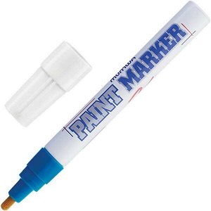 Маркер эмалевый Munhwa Paint Marker, синий, перманентный, для различных поверхностей, 4мм