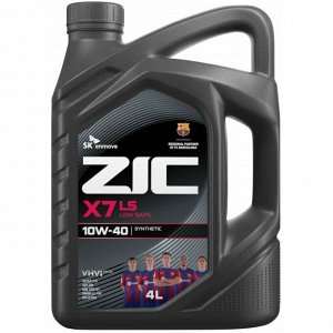 Масло моторное ZIC X7 LS 10w40, синтетическое, API SN, ACEA C3, универсальное, 4л, арт. 162620