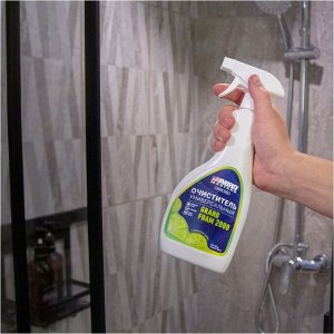 Универсальный очиститель салона ABRO Masters Grand Foam 2000, от следов жира, смазок, скотча и технических загрязнений, с ароматом лайма, бутылка с триггером 500мл, арт. GF-2000-AM