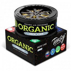 Ароматизатор на торпедо Tensy Organic Новая машина, с растительным наполнителем, баночка 20г, арт. TO-04