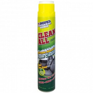Очиститель салона ABRO Masters Clean All, пенный, для ткани, винила и ковровых покрытий, от въевшихся загрязнений, с ароматом лайма, аэрозоль 840мл (+крышка-щётка), арт. FC-840-AM-RE