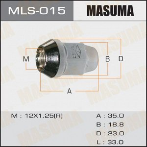 Гайка колесная Masuma MLS-015, закрытая, для Suzuki, M12x1.25(R), длина 35мм, коническая посадка, под ключ 19мм