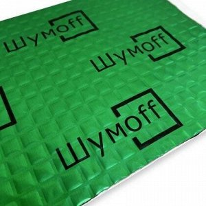 Вибропоглощающий материал Шумoff M2, толщина 2мм, 3.4кг/м², КМП 0.22, лист 370х270мм, арт. 0137001