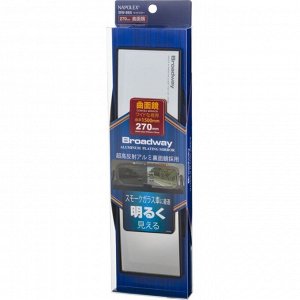 Зеркало салонное Napolex Broadway Aluminum Plating Mirror, прямоугольное, панорамное, 75x270мм, антибликовое осветляющее напыление для тонированных авто, чёрное, арт. BW-865