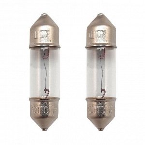Лампа Koito Festoon (SV7, T8x28), 12В, 5Вт, комплект 2 шт, арт. P2214