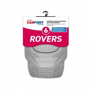 Коврики универсальные CARFORT ROVERS 6 для переднего и заднего ряда, серый цвет, ванночка, 4шт