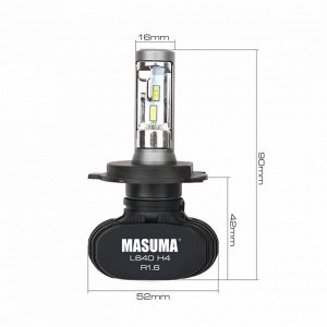Лампа светодиодная Masuma LED H4 (P43t, T16), 12/24В, 18Вт, 6000К, комплект 2 шт