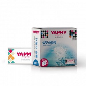 Ароматизатор на торпедо Yammy Blue Squash (Свежесть), меловой, баночка, арт. S017