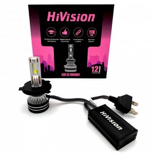 Лампа светодиодная HiVision Z3 Bright H4 (P43t, T16), 12В, 50/50Вт, 4300К, комплект 2 шт, арт. Л0463
