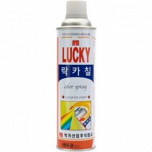 Краска аэрозольная Lucky, многоцелевая нитроэмаль, белая (матовая), цветовой код RAL 9016, баллон 530мл, арт. LC-310