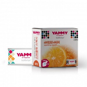 Ароматизатор на торпедо Yammy Sparkling Squash (Свежесть), меловой, баночка, арт. S015