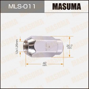 Гайка колесная Masuma MLS-011, закрытая, для Nissan, M12x1.25(R), длина 42мм, коническая посадка, под ключ 21мм