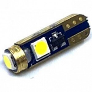 Лампа светодиодная HiVision W1.2W (W2x4.6d, T5), 12В, 1.2Вт, 6000К, 1 шт (3 светодиода)