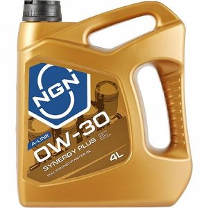 Масло моторное NGN A-Line Synergy Plus 0w30, синтетическое, API SN/CF, ACEA A3/B3, универсальное, 4л, арт. V272085311