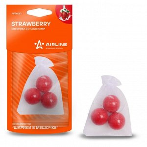 Ароматизатор подвесной Airline «Шарики в мешочке» Strawberry (Клубника со сливками), полимерный, арт. AFSH120