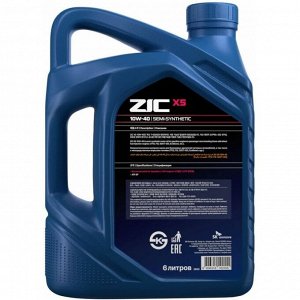 Масло моторное ZIC X5 10w40, полусинтетическое, API SP, для бензинового двигателя, 6л, арт. 172622