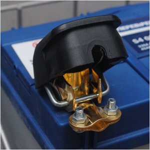 Клеммы для аккумулятора Carfort Quick Power, быстросъемные, медь, малые (+14.7/-13.0), цветные (синяя/красная), крепление провода зажимной пластиной, 2 шт, арт. QP0501