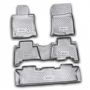 Коврики Autofamily модельные Toyota Land Cruiser Prado, 7 мест, 2009–2013 (левый руль), черный цвет, 4 шт