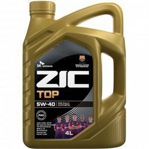 Масло моторное ZIC TOP 5w40, синтетическое, API SP, ACEA A3/B3/B4, универсальное, 4л, арт. 162682